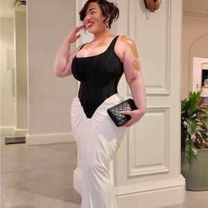 Elegant Black and White gown